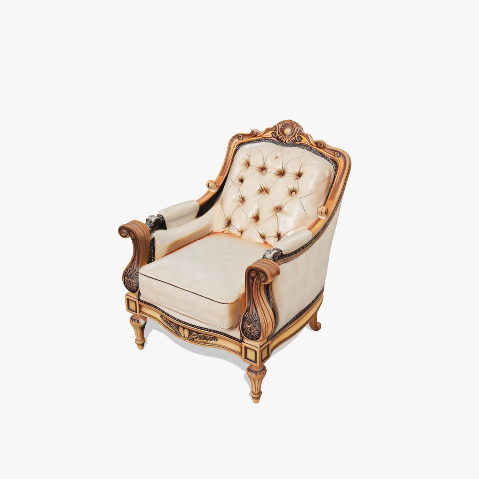Elegant French Armchair model pack